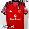 Man United แมนยู ชุดเหย้า Home เกรดแฟนบอล ปี 2025/26 (อาร์ม พรีเมียร์ลีก + ชื่อนักเตะ + เบอร์)