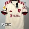 Liverpool ลิเวอร์พูล ชุดเยือน Away เกรดแฟนบอล ปี 2025/26 (อาร์ม พรีเมียร์ลีก + ชื่อนักเตะ + เบอร์)