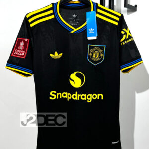 Man United แมนยู ชุดเหย้า Third เกรดแฟนบอล ปี 2025/26 (อาร์ม FA Cup + ชื่อนักเตะ + เบอร์)