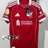 Liverpool ลิเวอร์พูล ชุดเหย้า Home เกรดนักเตะ PLAYER ปี 2025/26 (อาร์ม พรีเมียร์ลีก + ชื่อนักเตะ + เบอร์)