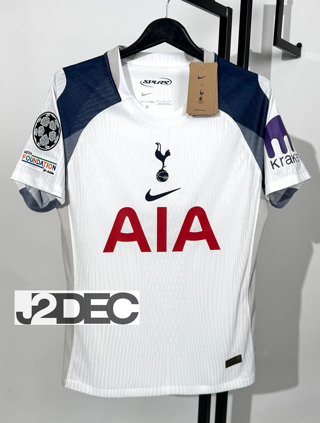 Spurs สเปอร์ส Home ชุดเหย้า เกรดนักเตะ PLAYER ปี 2025/26 ( อาร์ม ยูฟ่าแชมป์เปี้ยนลีก+ชื่อนักเตะ+เบอร์ )