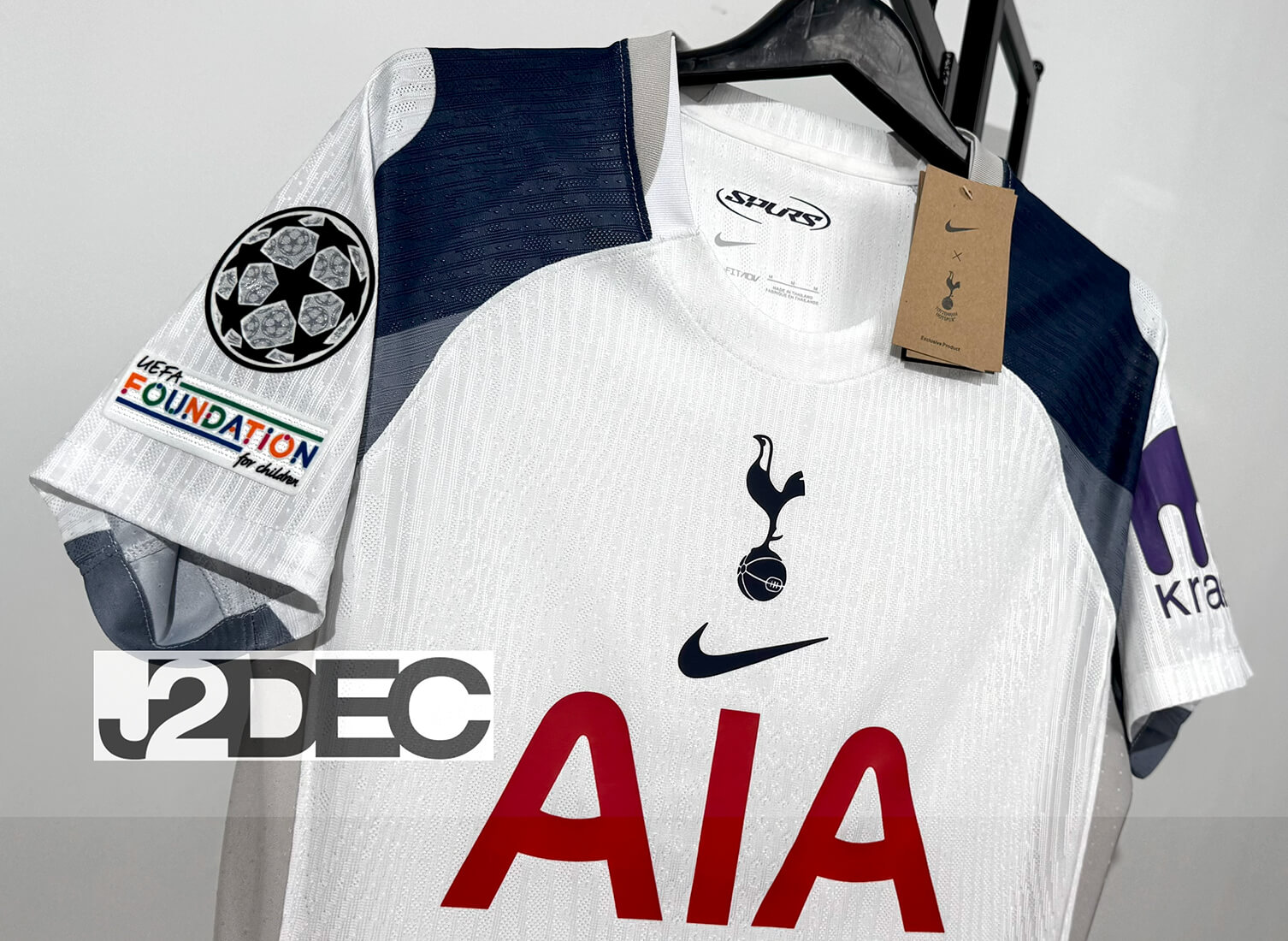 Spurs สเปอร์ส Home ชุดเหย้า เกรดนักเตะ PLAYER ปี 2025/26 ( อาร์ม ยูฟ่าแชมป์เปี้ยนลีก+ชื่อนักเตะ+เบอร์ ) - Image 3