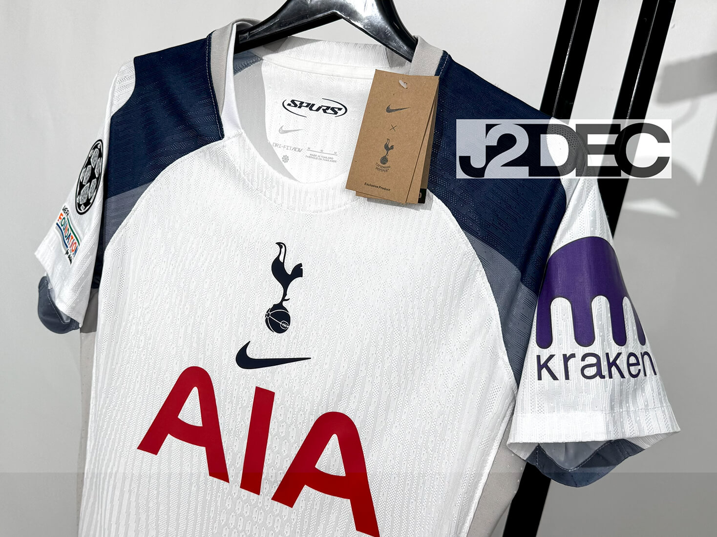 Spurs สเปอร์ส Home ชุดเหย้า เกรดนักเตะ PLAYER ปี 2025/26 ( อาร์ม ยูฟ่าแชมป์เปี้ยนลีก+ชื่อนักเตะ+เบอร์ ) - Image 4