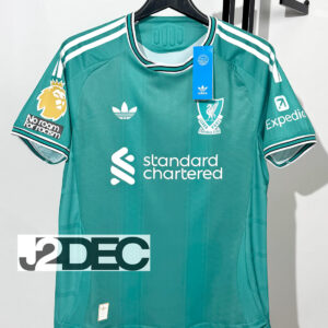 Liverpool ลิเวอร์พูล ชุดสาม Third เกรดนักเตะ PLAYER ปี 2025/26 (อาร์ม พรีเมียร์ลีก + ชื่อนักเตะ + เบอร์)