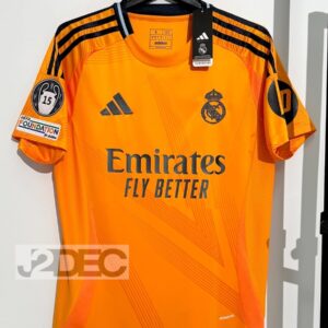 Real Madrid เรอัล มาดริด Away ชุดเยือน เกรดแฟนบอล ปี 2024/25 ( อาร์ม UCL+ชื่อนักเตะ+เบอร์ )