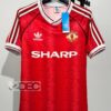 Man United แมนยู Home ชุดเหย้า RETRO ลายไฟ ปี 1990 ( ชื่อนักเตะ + เบอร์)