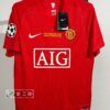 Man United แมนยู Home ชุดเหย้า RETRO ปี 2007/2008 AIG ( ฟลูอาร์ม+ชื่อนักเตะ + เบอร์)