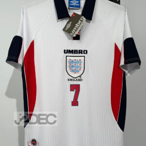England ทีมชาติอังกฤษ Home ชุดเหย้า RETRO ปี 1997/1998 ( ชื่อนักเตะ + เบอร์)