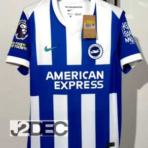 Brighton & Hove Albion F.C. ไบรท์ตัน Home ชุดเหย้า เกรดแฟนบอล ปี 2025/26 (อาร์ม พรีเมียร์ลีก + ชื่อนักเตะ + เบอร์)