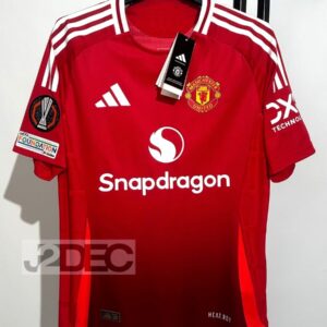 Man United แมนยู ชุดเหย้า Home เกรดนักเตะ PLAYER ปี 2024/25 (อาร์ม UEL + ชื่อนักเตะ + เบอร์)