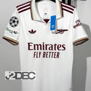 Arsenal อาร์เซน่อล ชุดสาม Third เกรดแฟนบอล ปี 2025/26 ( อาร์ม UCL + ชื่อนักเตะ + เบอร์ )