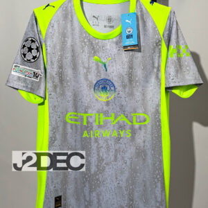 Man City แมนซิตี้ ชุดสาม Third เกรดแฟนบอล ปี 2025/26 ( อาร์ม ยูฟ่าแชมป์เปี้ยนลีก+ชื่อนักเตะ+เบอร์ )