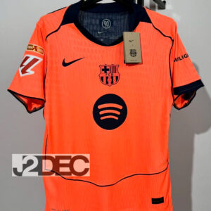 FC Barcelona บาร์เซโลน่า Third ชุดสามเกรดนักเตะ PLAYER ปี 2025/26 ( อาร์ม LALIGA+ชื่อนักเตะ+เบอร์ )